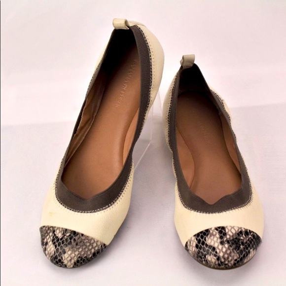 Banana Republic Leather Snake Print To cap ballerina slippers flats 7.5 - Picture 2 of 4